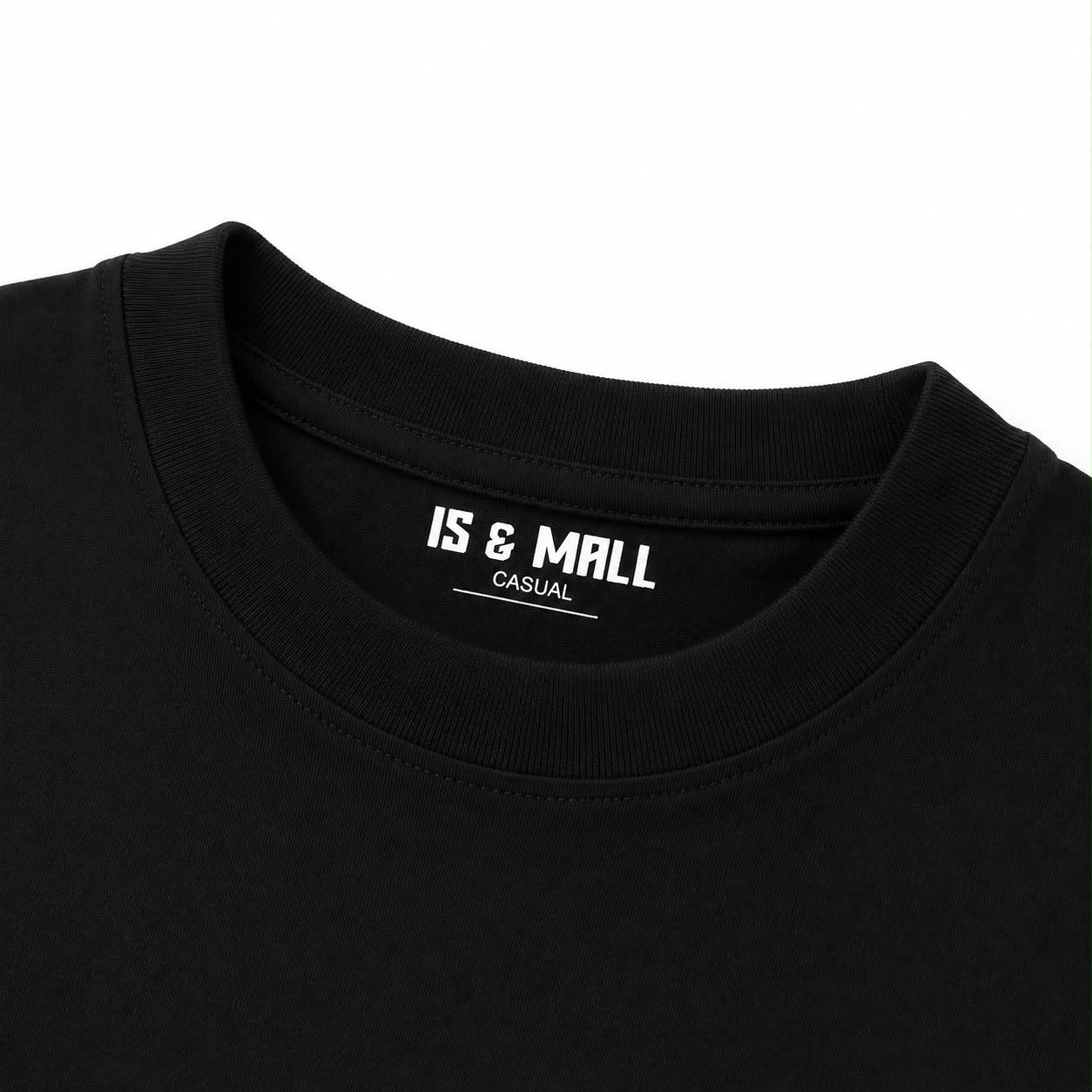 T-shirt Homme Noir Premium – Col Rond & Coupe Regular | IS & MALL