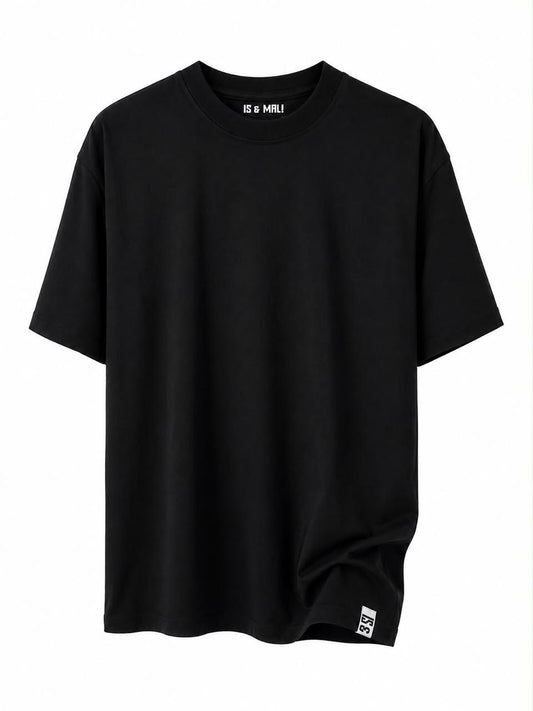 T-shirt Homme Noir Premium – Col Rond & Coupe Regular | IS & MALL
