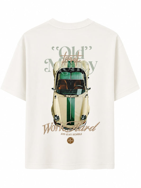 T-shirt Homme Biege Oversize Imprimé Vintage – Work Hard | IS & MALL