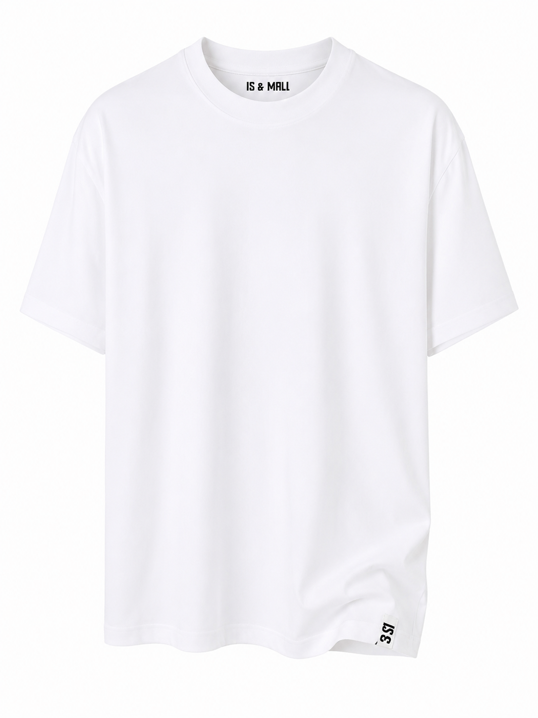 T-shirt Homme Blanc Premium – Col Rond & Coupe Regular | IS & MALL