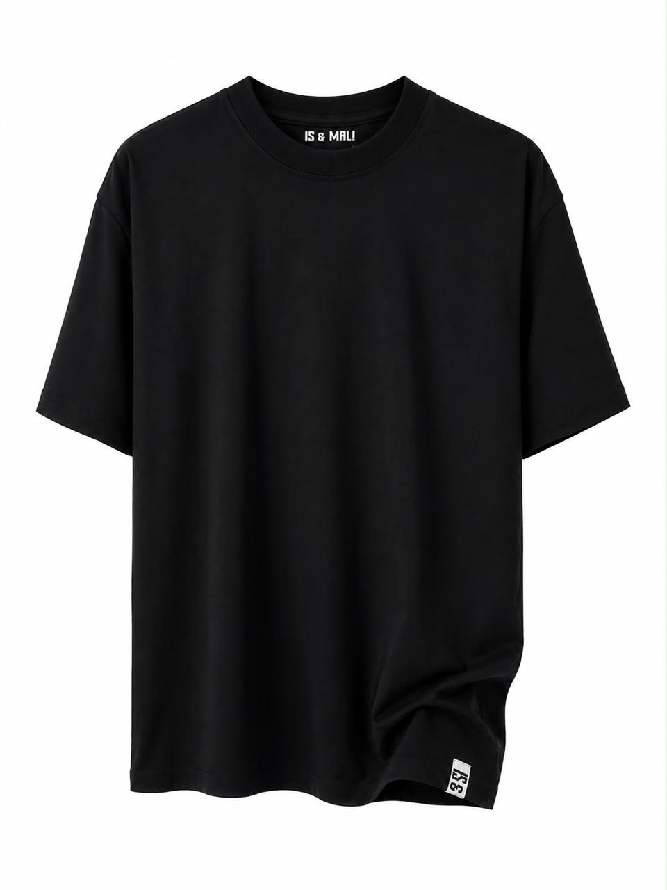 T-shirt Homme Noir Premium – Col Rond & Coupe Regular | IS & MALL