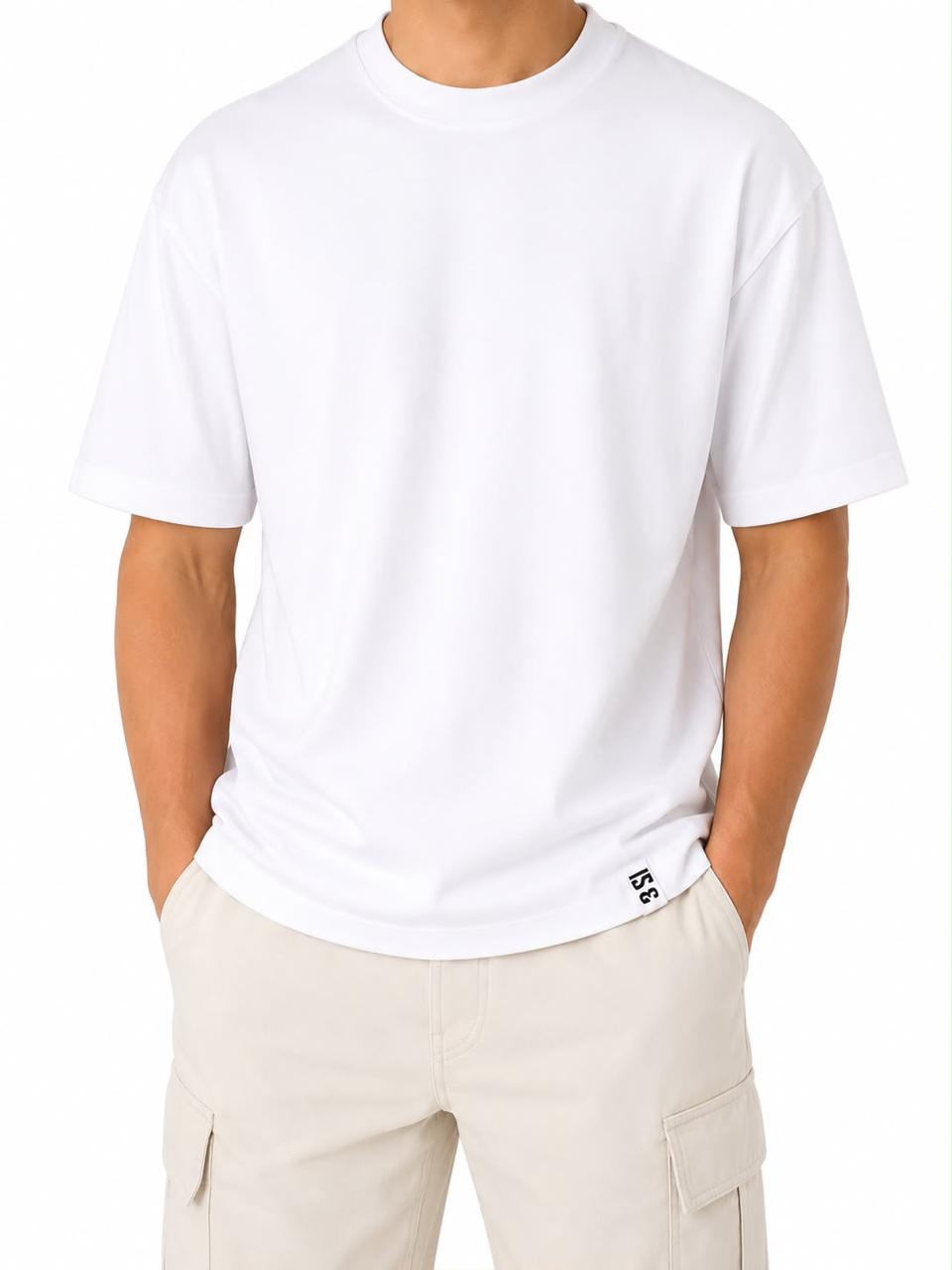 T-shirt Homme Blanc Premium – Col Rond & Coupe Regular | IS & MALL