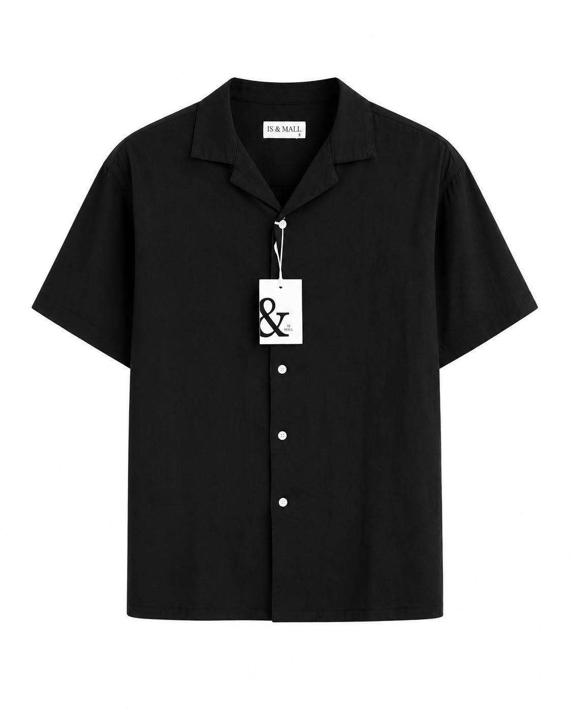 Chemise Homme Noire à Manches Courtes – Coupe Décontractée