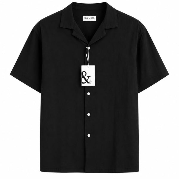 Chemise Homme Noire à Manches Courtes – Coupe Décontractée