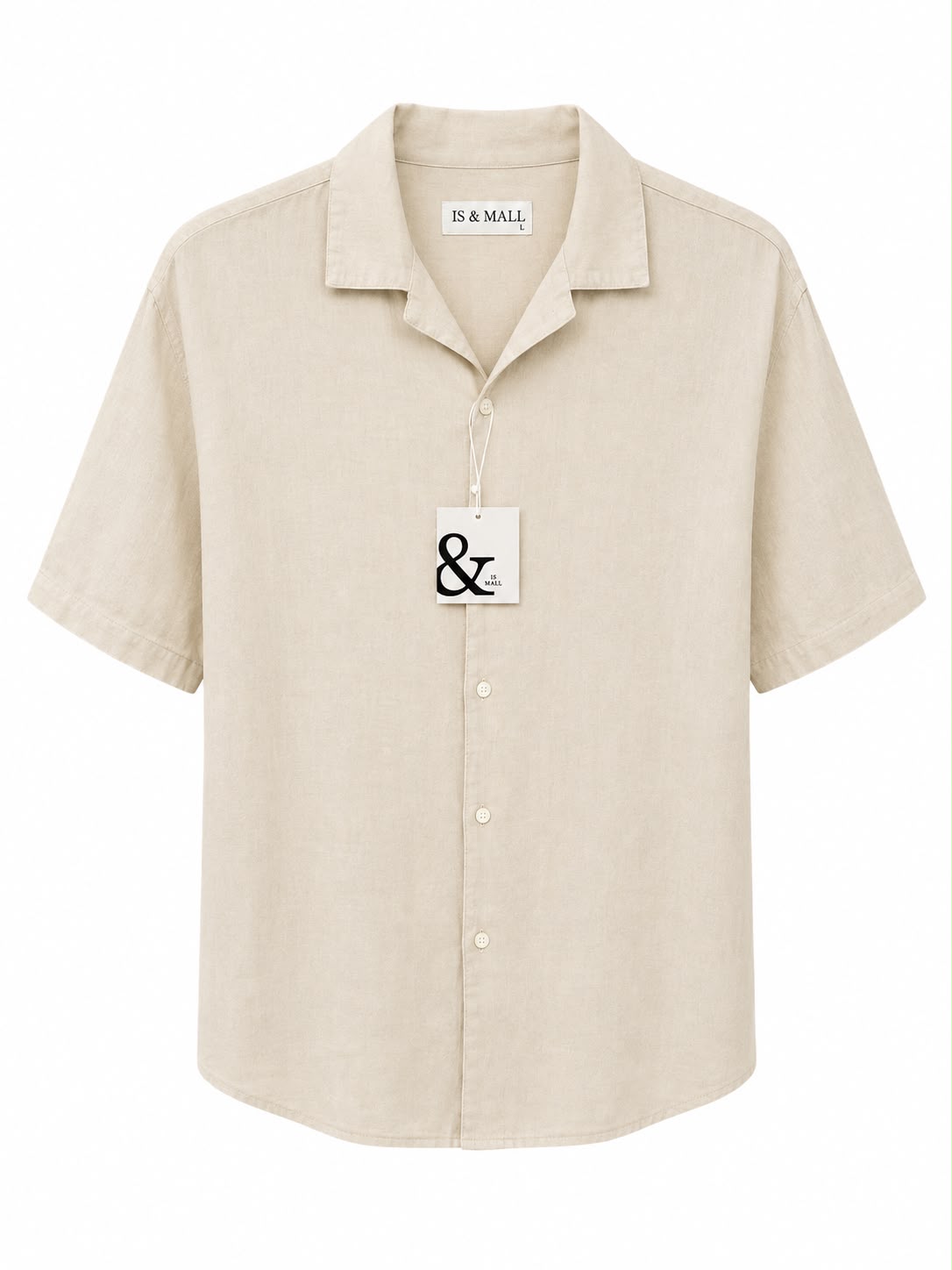Chemise Homme Beige à Manches Courtes – Coupe Décontractée
