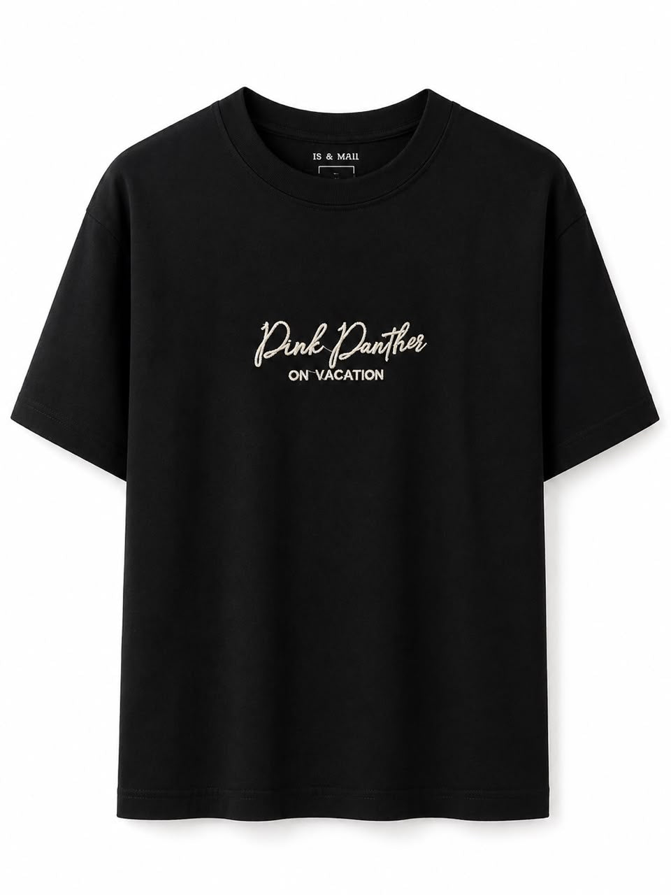 T-Shirt Oversize Noir « Pink Panther On Vacation »